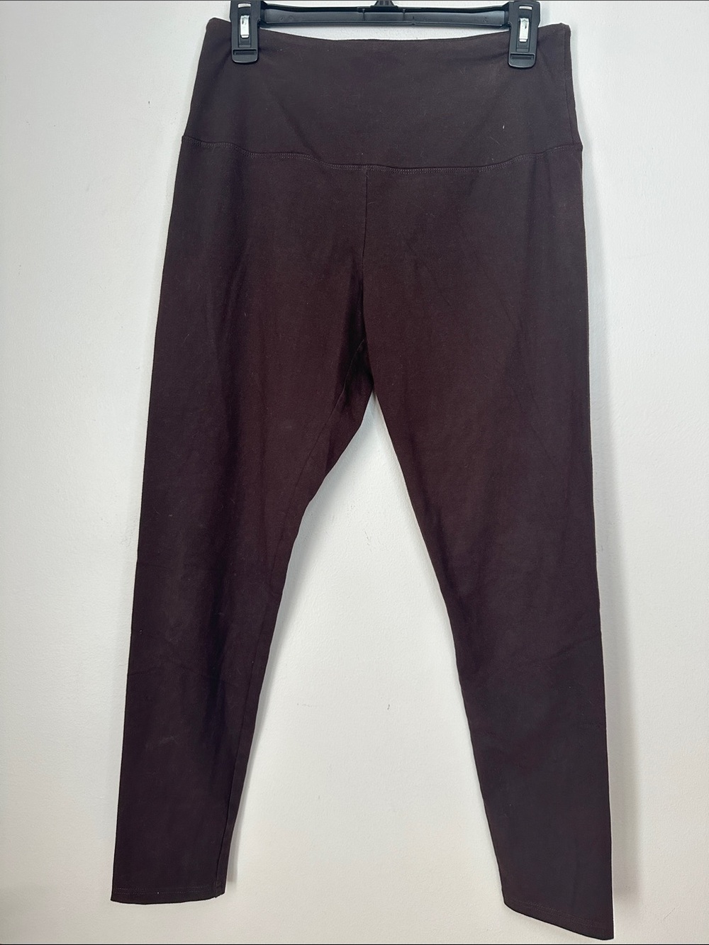 Suave tummy control Solid Brown Stretch Leggings size M